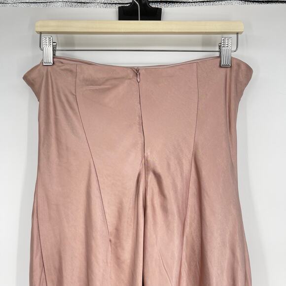 MORE TO COME | NWT Emma Strapless Maxi Dress in Blush Satin L - Picture 9 of 13
